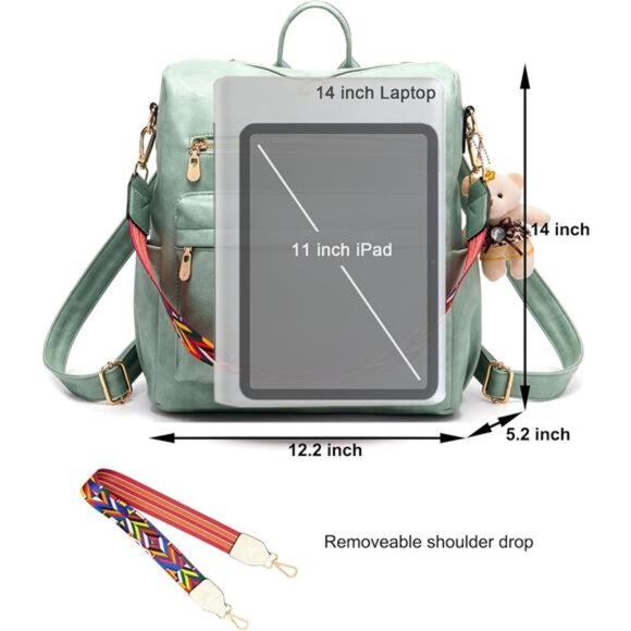 Women Backpack Purse Multipurpose Handbags Shoulder Bag PU Leather Travel bag main image 7